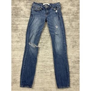 Abercrombie & Fitch Jeans Womens 0 Blue A&F super‎ Skinny Denim Distressed